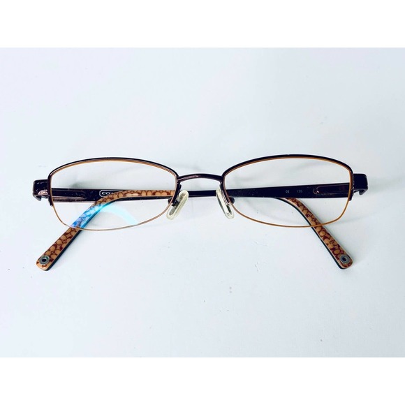 Coach Brown Metal Rectangular Frame Glasses - Picture 6 of 10